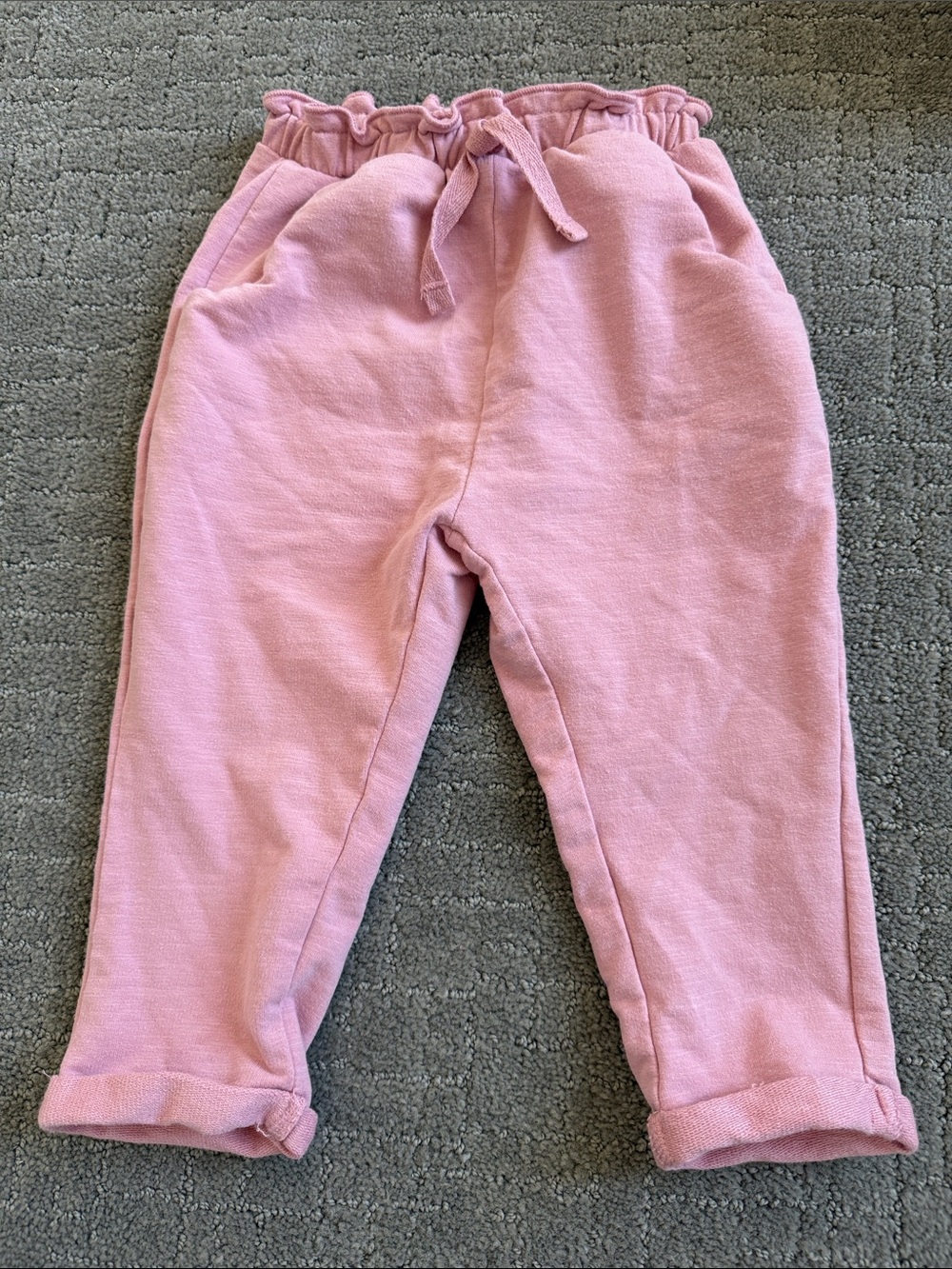 Zara Kids Light Pink Ruffle-Waist Jogger Pants